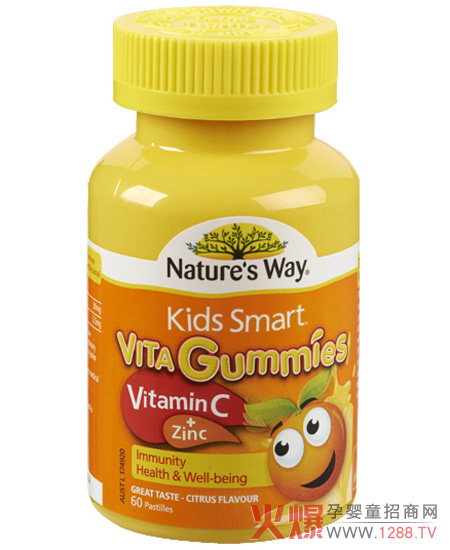 Nature’s Way維生素C加鋅咀嚼軟糖 QQ軟軟寶寶喜愛