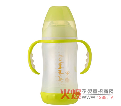 彩色熊貓寬口晶鉆防爆自動吸管奶瓶產(chǎn)品特色簡介