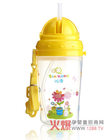 沁康嬰兒直身翻蓋水壺 pp材質(zhì)健康無毒