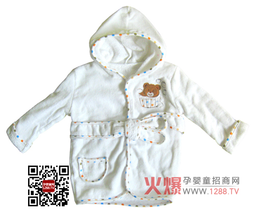 潤(rùn)羽康白色浴袍 天然綠色溫和呵護(hù)寶寶健康