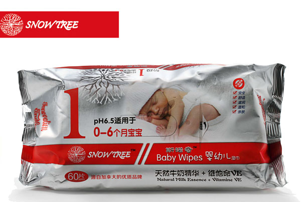 snowtree斯諾奇嬰幼兒濕巾1段60片裝