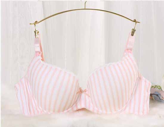 元曼活力孕動518超薄透氣模杯哺乳內(nèi)衣（粉紅條紋外)