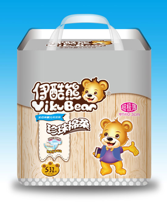  伊酷熊全芯體嬰兒紙尿褲S32片