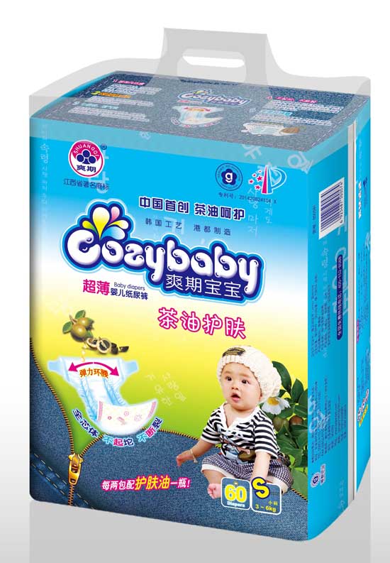  爽期寶寶茶油護(hù)膚嬰兒紙尿褲S碼