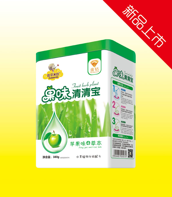   歐貝米拉金鉆蘋果味+草本果味清清寶鐵盒