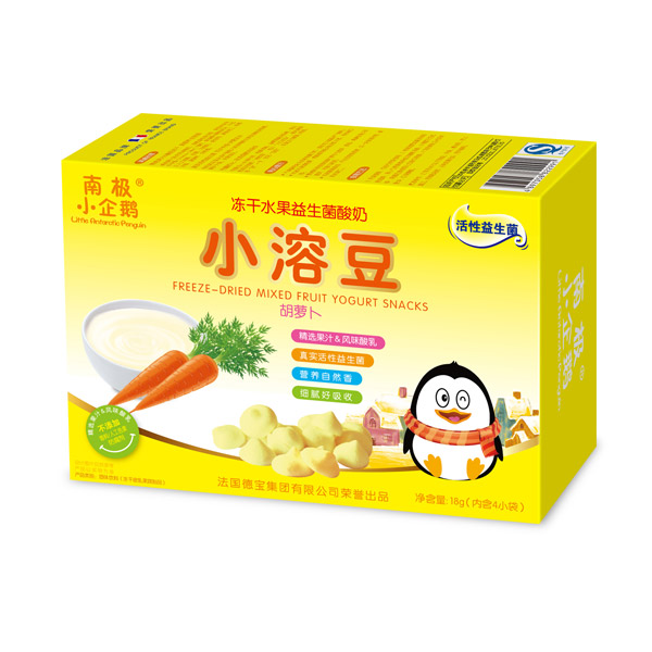   南極小企鵝凍干水果益生菌酸奶小溶豆胡蘿卜味