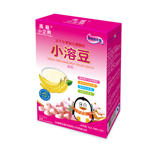   南極小企鵝凍干水果益生菌酸奶小溶豆香蕉味