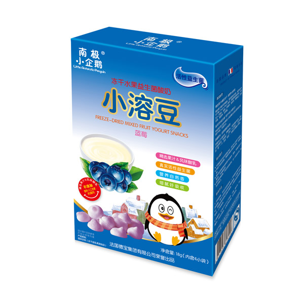   南極小企鵝凍干水果益生菌酸奶小溶豆藍莓味