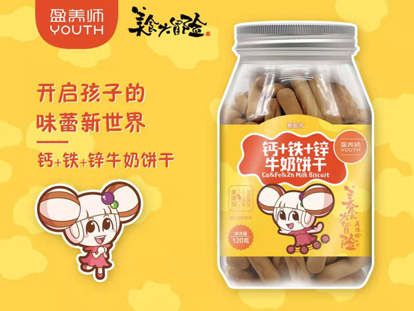  盈養(yǎng)師鈣+鐵+鋅牛奶餅干120g