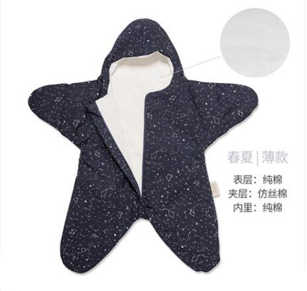  西班牙baby bites 嬰兒小海星睡袋 海軍藍(lán)春夏薄款