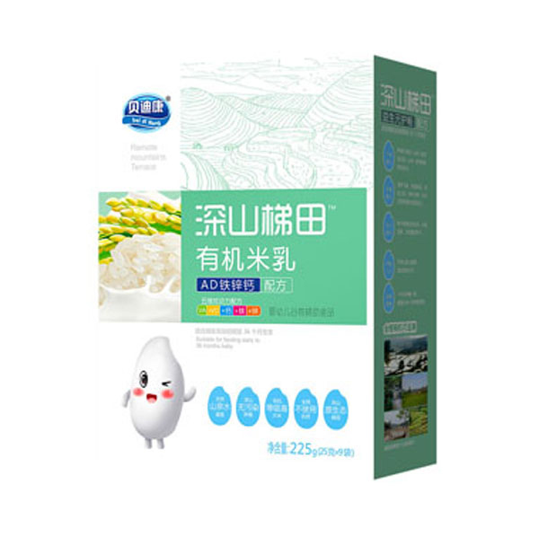   貝迪康深山梯田有機米乳-AD鐵鋅鈣配方 盒裝