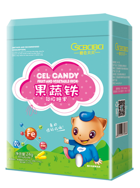  橙色貝貝果蔬鐵凝膠糖果