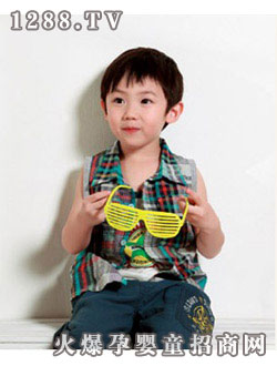 欣琪兒10夏裝格紋男童裝