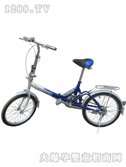 童派藍(lán)白折疊車