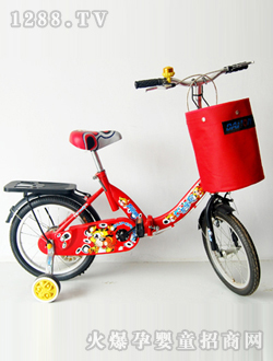 永耐折疊童車紅色車筐