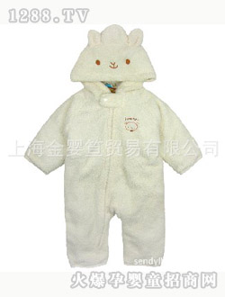 梵希寶新生兒羊羔絨連體衣