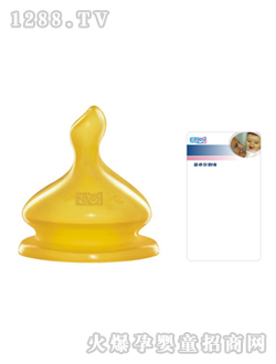 賽真扁口防脹氣乳膠奶嘴寬口L號