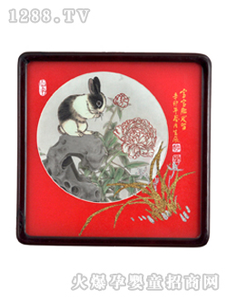 福星貝貝胎毛畫富貴天香