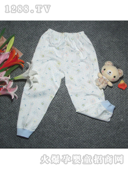 美因?qū)氹p面布單褲藍(lán)色