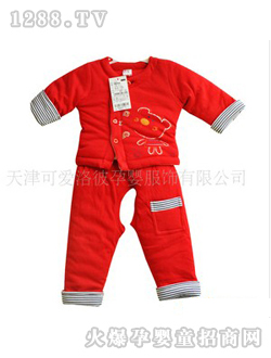 蛋比比嬰兒偏襟棉服套