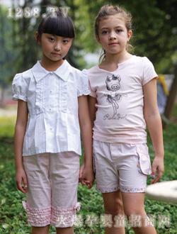 小豬嚕嚕休閑女童夏季套裝