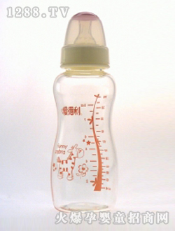 易握晶鉆玻璃奶瓶240mL紅色