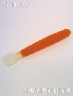 愛得利全硅膠安全湯匙橘紅色
