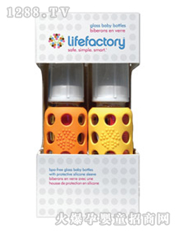 Lifefactory奶瓶套裝橙色黃色