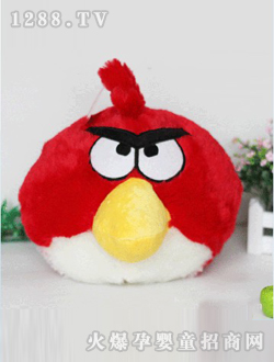 搏石紅憤怒的小鳥(niǎo)毛絨玩具