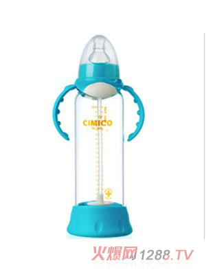聰明星晶鉆玻璃防爆標(biāo)準(zhǔn)自動(dòng)奶瓶240ml