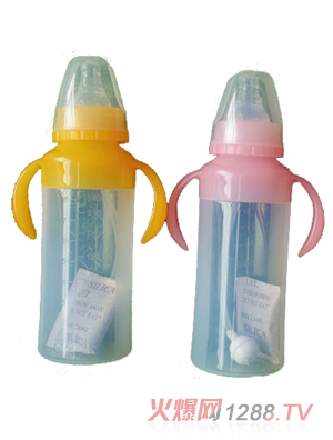 貝晨標(biāo)口直身硅膠奶瓶240ml