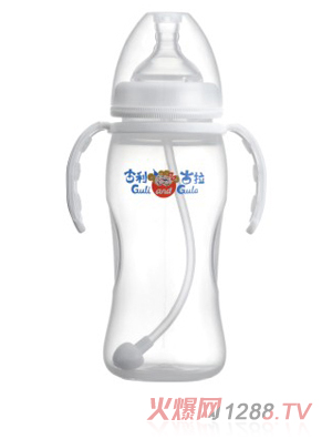 古利古拉自動(dòng)寬口徑PP易握弧形瓶300ml