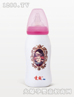 愛(ài)歲采晶圣母育嬰粉色奶瓶