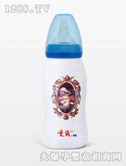 愛(ài)歲采晶圣母育嬰系列藍(lán)色奶瓶