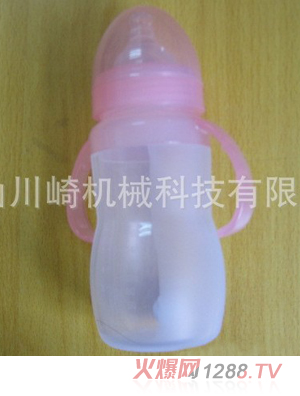 美兒樂(lè)粉色硅膠奶瓶