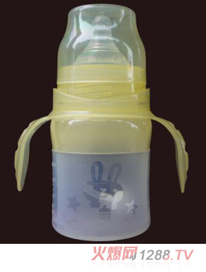 貝樂寬口帶柄硅膠奶瓶120ml