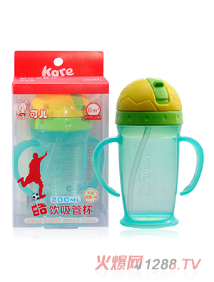 可兒KR-5103酷飲吸管杯 足球型 200ml