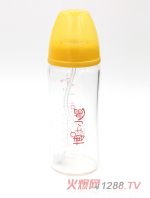 博士小帽玻璃自然親子寬口徑自動(dòng)奶瓶280ml黃色