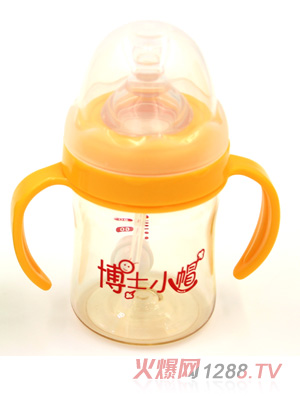 博士小帽P(pán)PSU有柄自然親子寬口徑黃金自動(dòng)奶瓶150ml黃色
