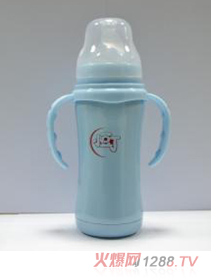 小豆丁藍(lán)色保溫奶瓶180ml