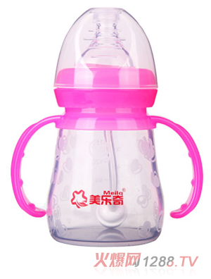 美樂奇寬口徑公主粉防脹氣硅膠奶瓶150ML