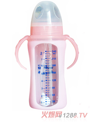惟特思嬰幼兒晶鉆奶瓶240ml粉紅色