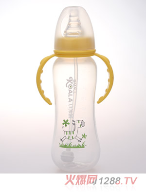 小咔啦標(biāo)準(zhǔn)口徑嬰兒奶瓶300ml黃色