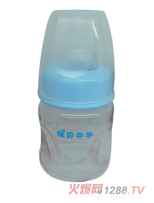 優(yōu)貝牛牛藍(lán)色標(biāo)口環(huán)保玻璃奶瓶60ml