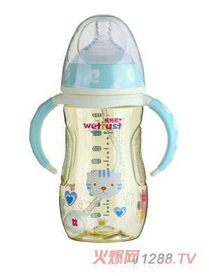 惟特思粉藍(lán)寬口PPSU奶瓶雙色系列(280ml)