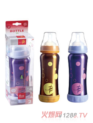 寶恩8安士寬口徑不銹鋼保溫奶瓶240ml