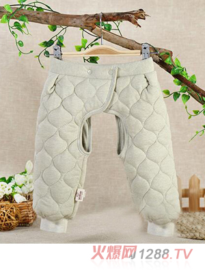蓓琪兔嬰兒服飾2015秋冬新品絎棉系列新生兒開襠褲