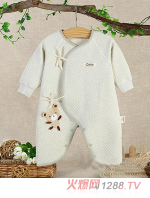 蓓琪兔嬰兒服飾2015秋冬新品加絲系列蝴蝶哈衣