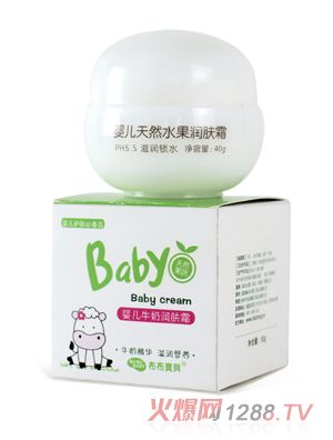 布布寶貝嬰兒天然水果潤膚霜(牛奶)50G