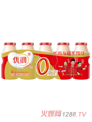 優(yōu)潤乳酸菌飲品 100ml 優(yōu)潤0脂肪 外彩膜紅色